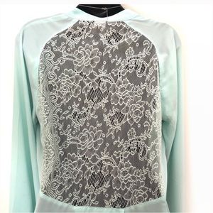 Mint green Bardot back lace top